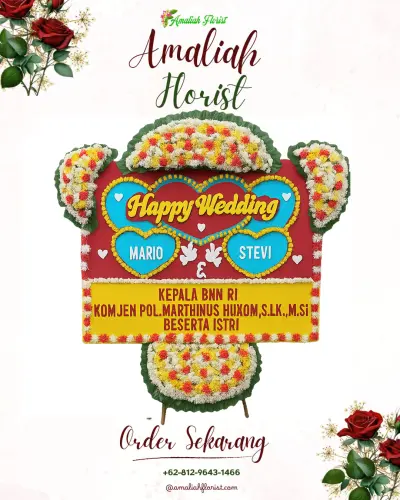 Karangan Papan Bunga Pernikahan di Punggaloba
